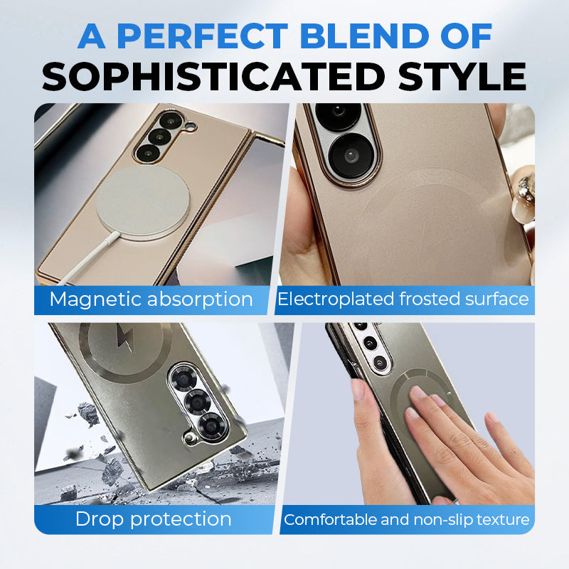 Coque magnétique givrée galvanisée pour Samsung Fold Series