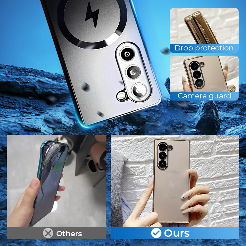 Coque magnétique givrée galvanisée pour Samsung Fold Series