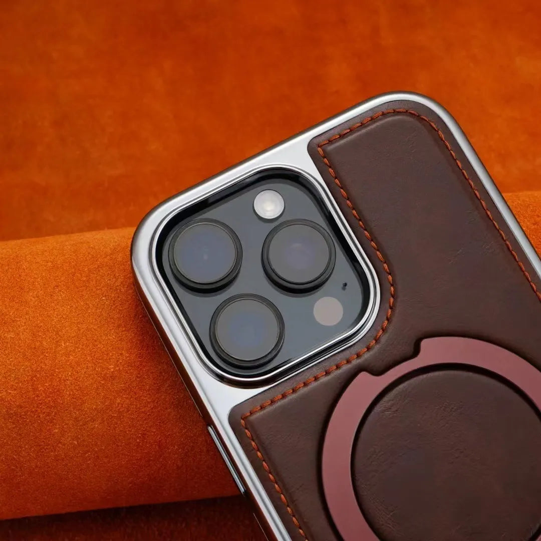 Cuir Luxueux Avec Support Magnétique Coque pour iPhone