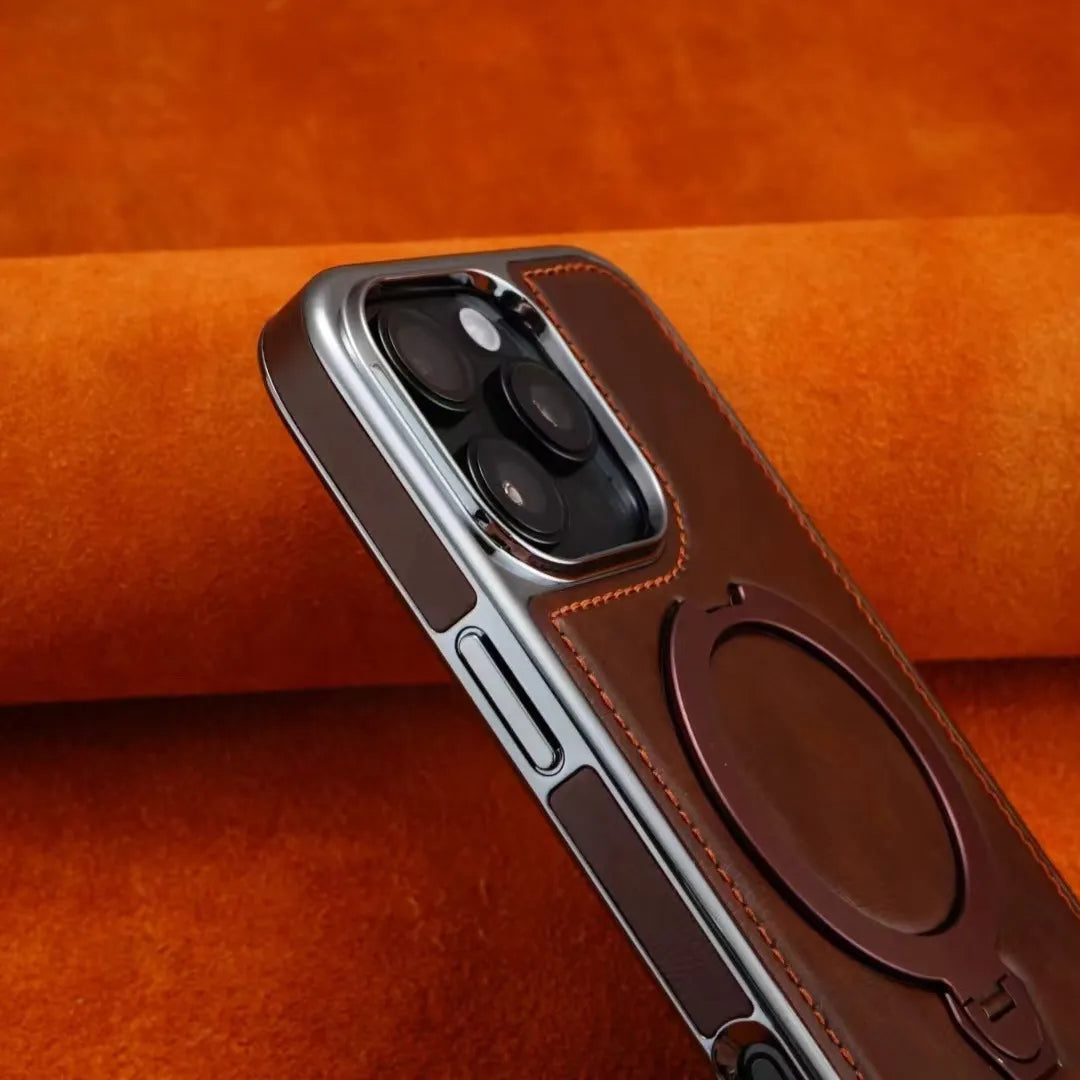 Cuir Luxueux Avec Support Magnétique Coque pour iPhone