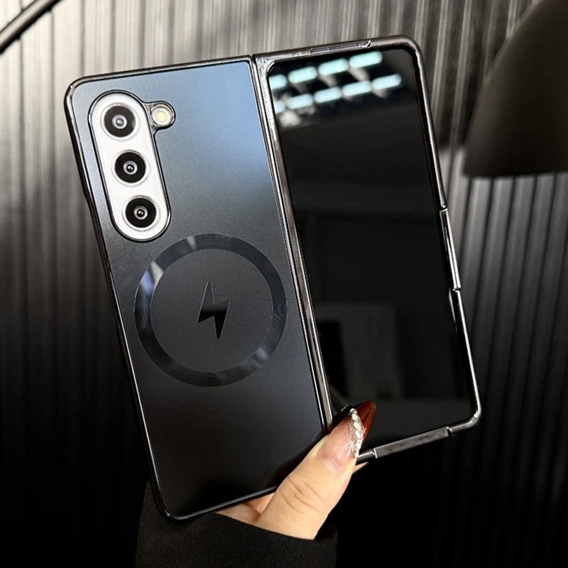 Coque magnétique givrée galvanisée pour Samsung Fold Series
