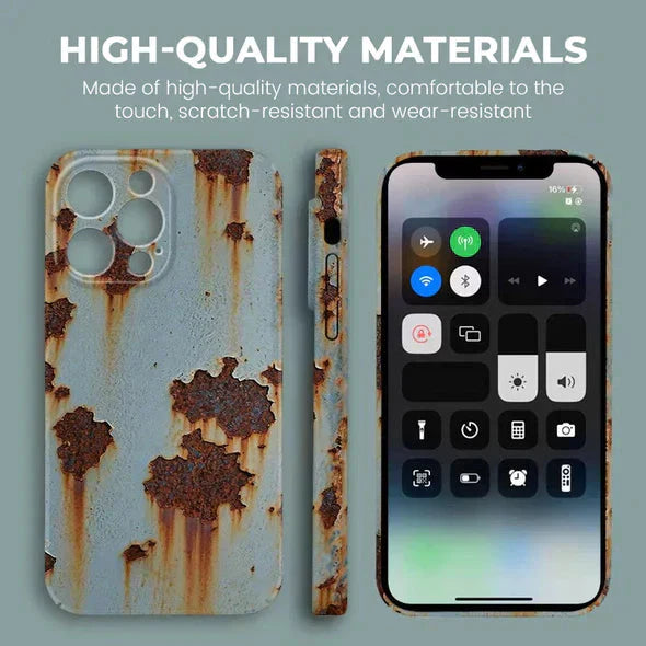 🏆📱Coque rigide Vintage Rust pour iPhone👑