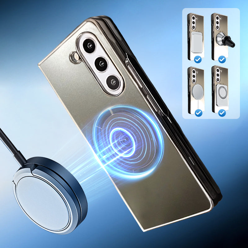 Coque magnétique givrée galvanisée pour Samsung Fold Series