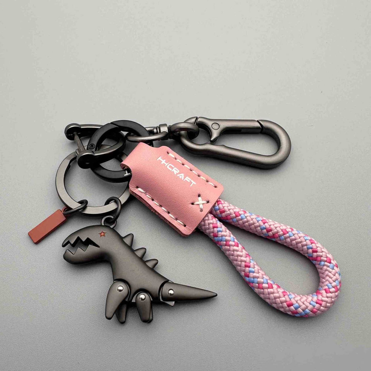Breloque dinosaure en alliage d'aluminium assortie à un bracelet tissé à la main - 🔥Deuxième article à 50 % de réduction