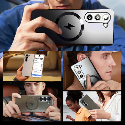 Coque magnétique givrée galvanisée pour Samsung Fold Series
