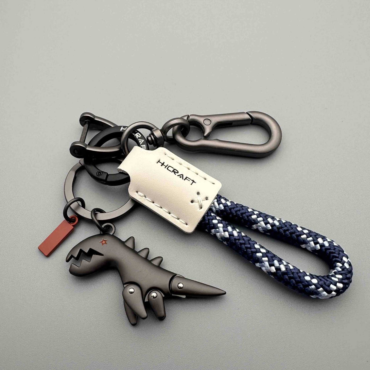 Breloque dinosaure en alliage d'aluminium assortie à un bracelet tissé à la main - 🔥Deuxième article à 50 % de réduction