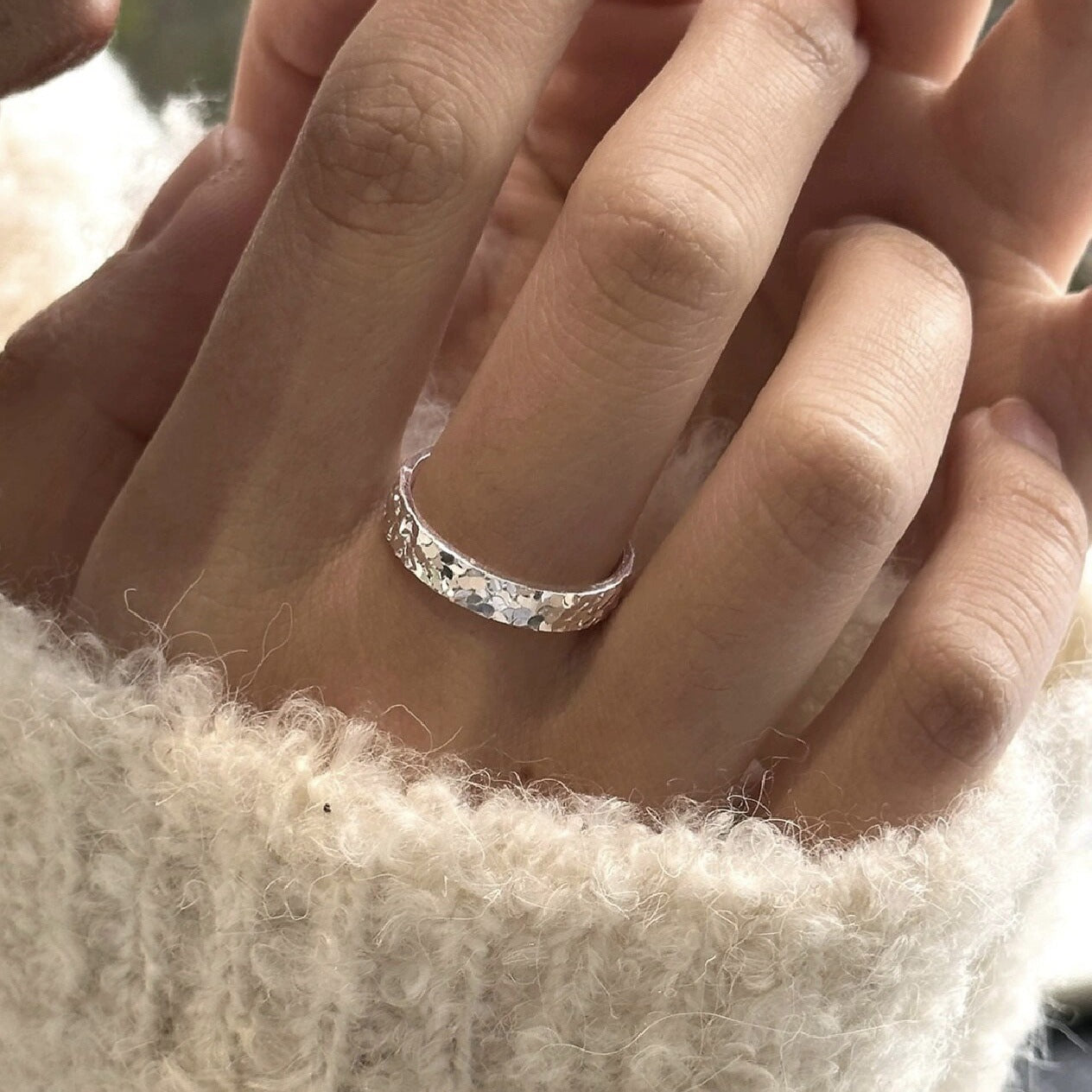 🌟Alliance exclusive en argent scintillant - ajustable🌟