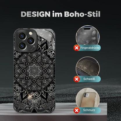 Totem Mandala Noir Coque pour iPhone🎁Lanière pour téléphone portable offerte