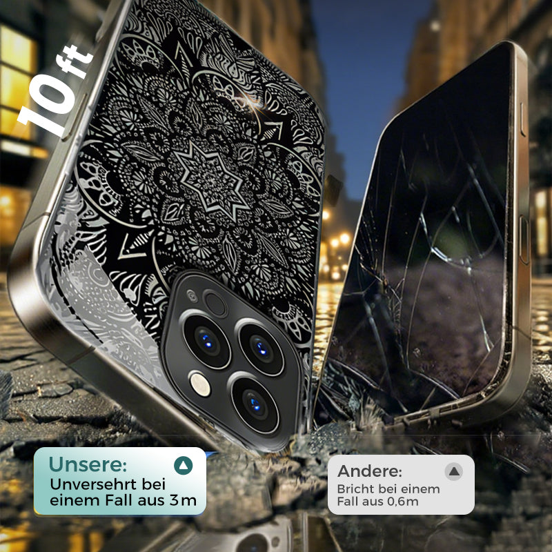 Totem Mandala Noir Coque pour iPhone🎁Lanière pour téléphone portable offerte