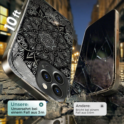 Totem Mandala Noir Coque pour iPhone🎁Lanière pour téléphone portable offerte