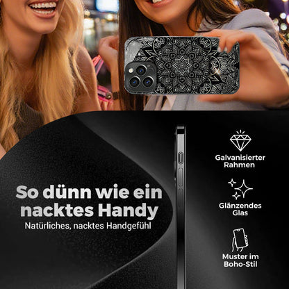 Totem Mandala Noir Coque pour iPhone🎁Lanière pour téléphone portable offerte