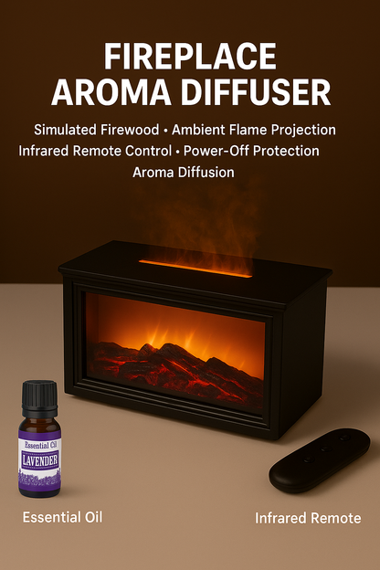 🔥 50% DE RÉDUCTION - DERNIER JOUR ! 💦 Diffuseur d'Humidité avec Flamme de Cheminée - 7 Couleurs LED et Télécommande, Ambiance Apaisante pour Maison/Bureau 🌙📦