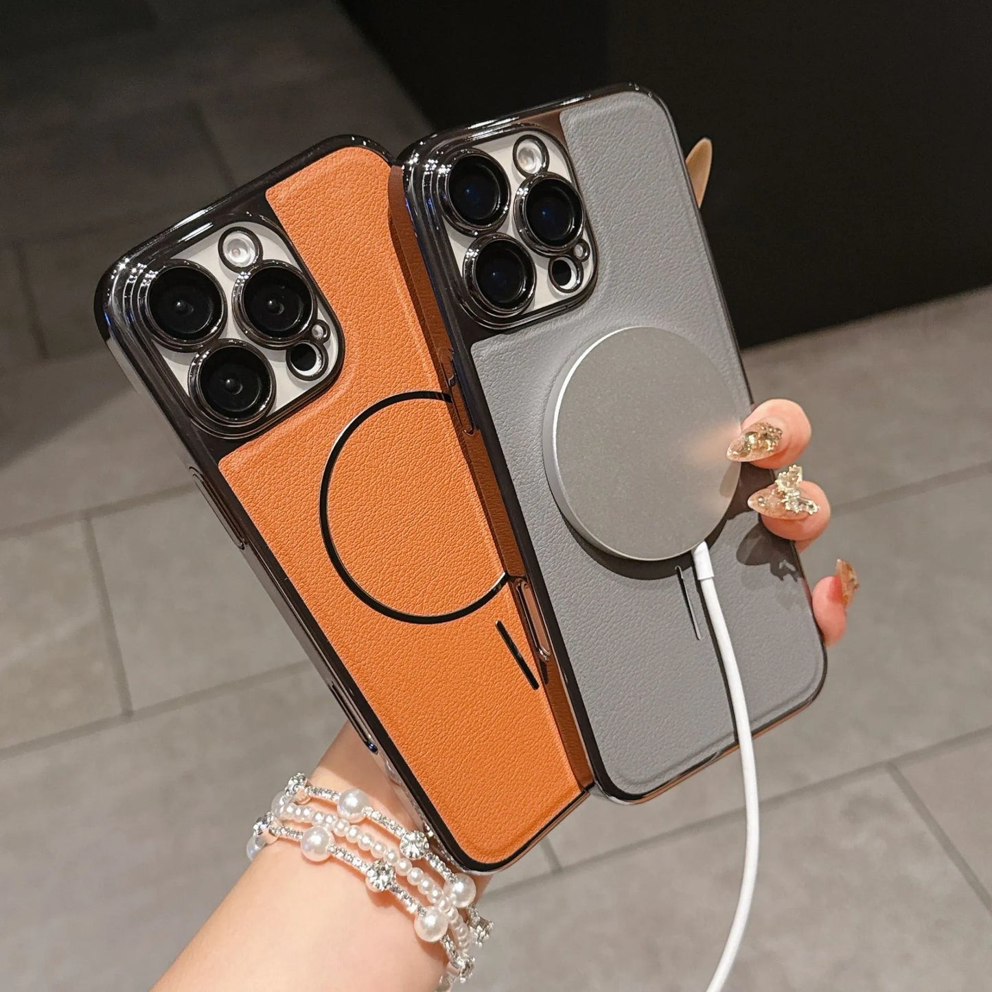 Cuir Texture De la Peau Magnétique Coque  pour iPhone