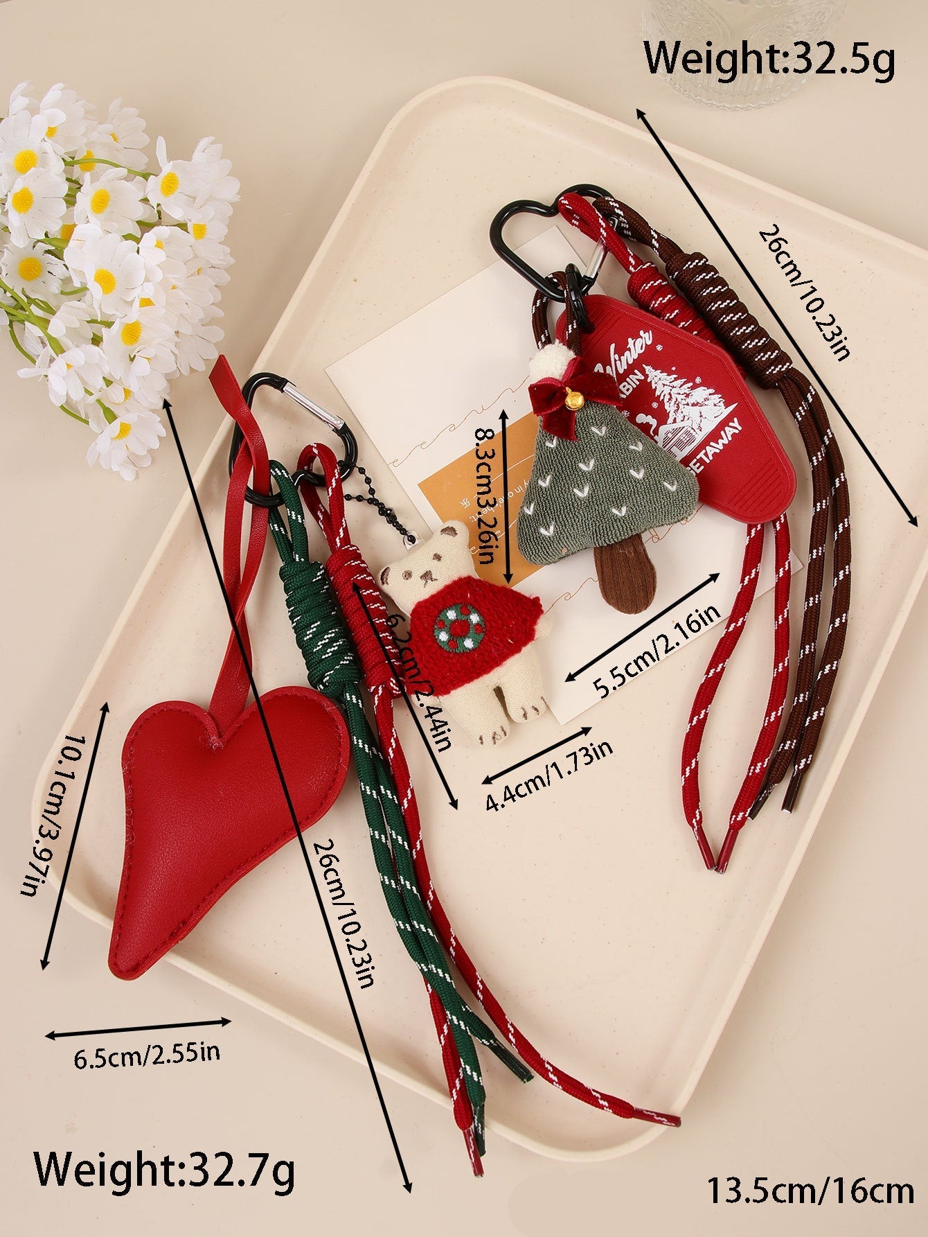Pendentifs bonnets de Noël tricotés à la main pour clés et sacs❤️🎅