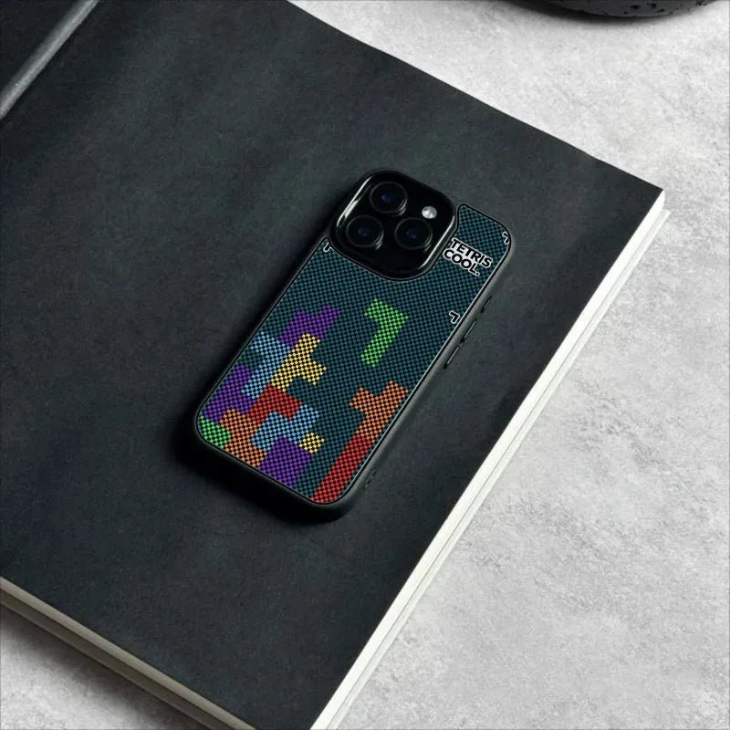 Tetris pixélisé Verre Coque  pour iPhone