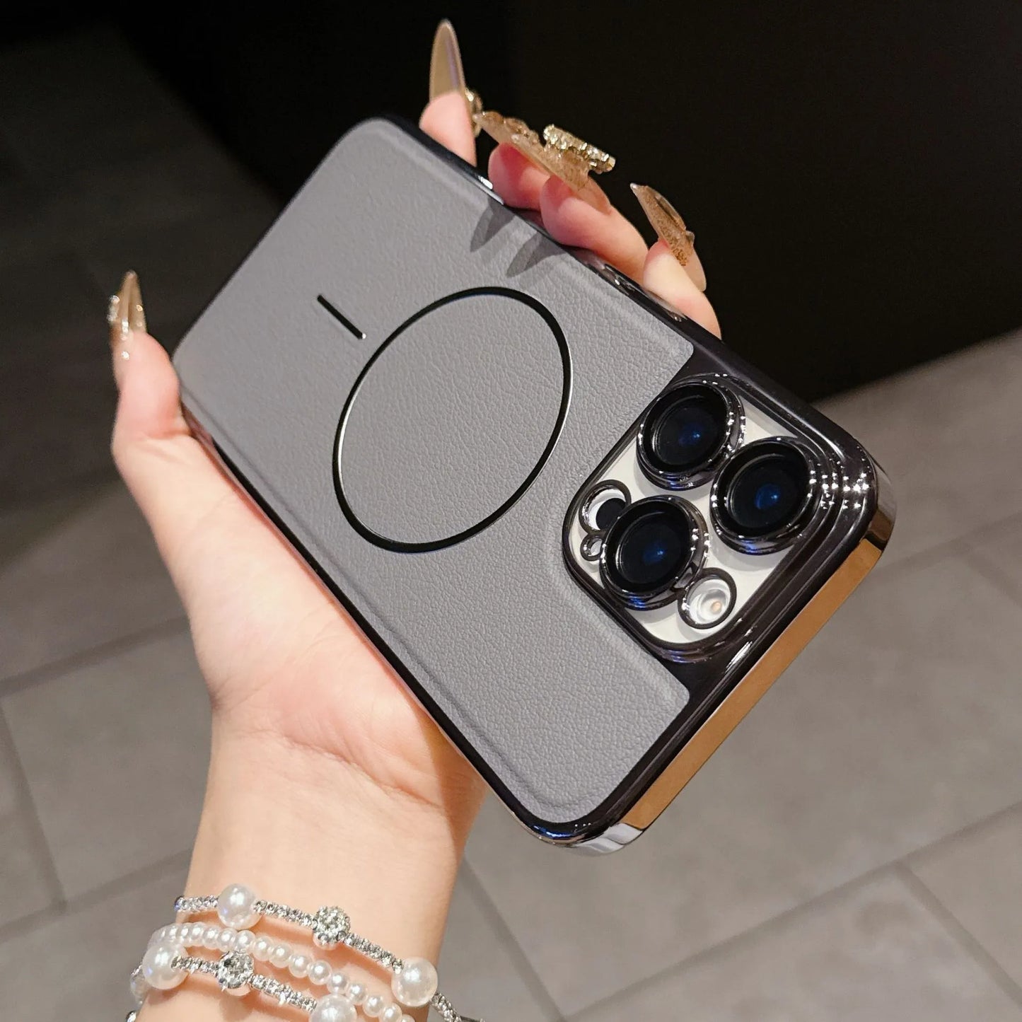 Cuir Texture De la Peau Magnétique Coque  pour iPhone