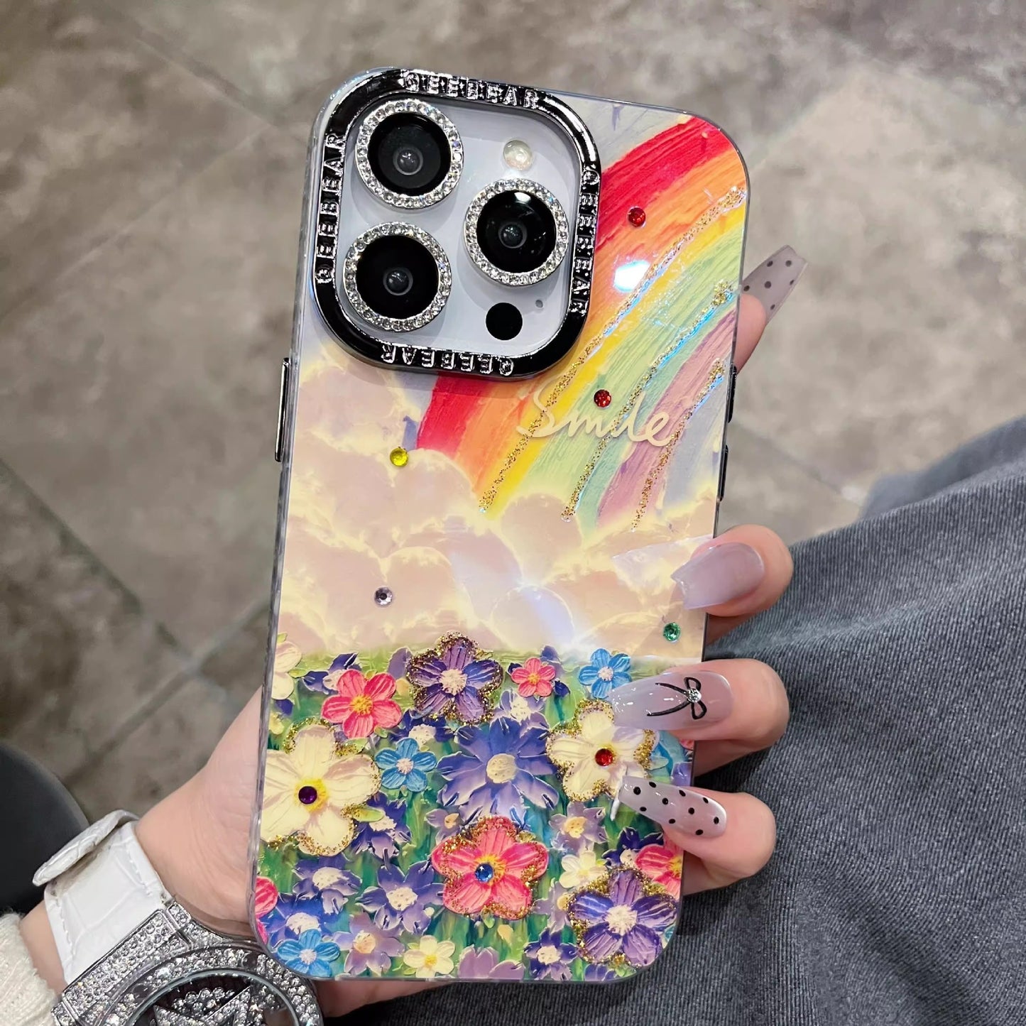 Étui Rainbow pour iPhone ( Avec film de protection pour lentilles )
