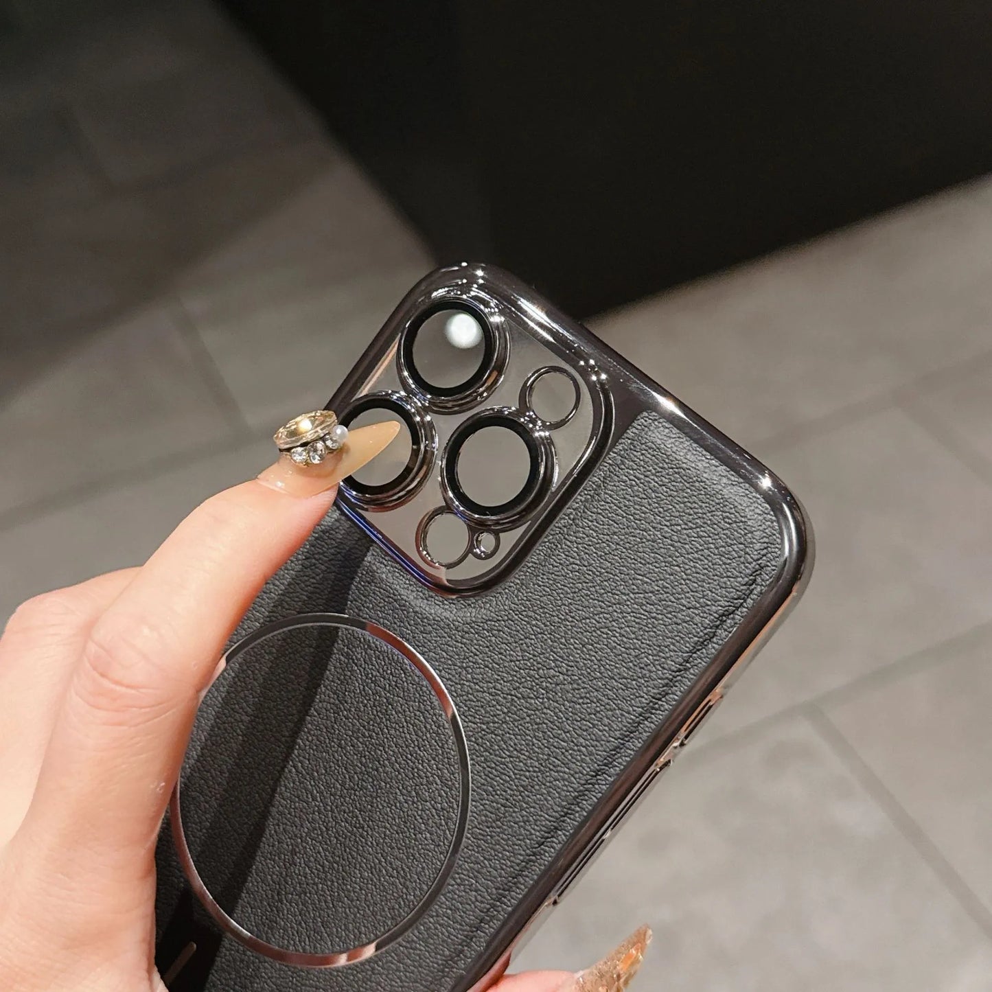 Cuir Texture De la Peau Magnétique Coque  pour iPhone