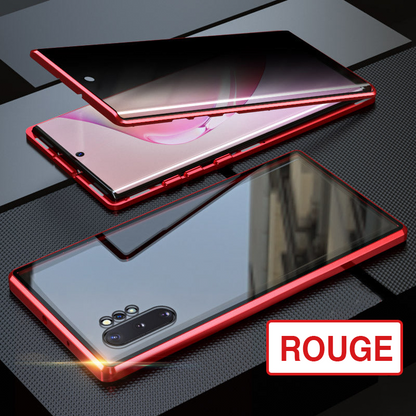 Coque magnétique intégrale avec protection d’écran anti-espion pour Samsung