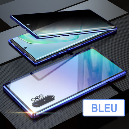 Coque magnétique intégrale avec protection d’écran anti-espion pour Samsung