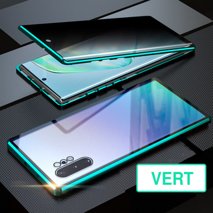 Coque magnétique intégrale avec protection d’écran anti-espion pour Samsung