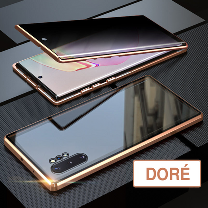 Coque magnétique intégrale avec protection d’écran anti-espion pour Samsung