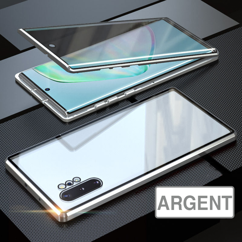 Coque magnétique intégrale avec protection d’écran anti-espion pour Samsung