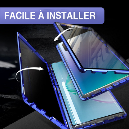 Coque magnétique intégrale avec protection d’écran anti-espion pour Samsung