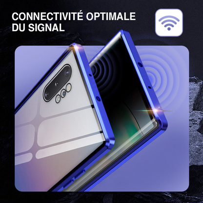 Coque magnétique intégrale avec protection d’écran anti-espion pour Samsung