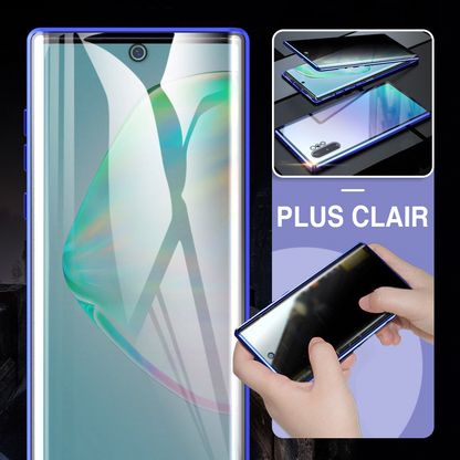 Coque magnétique intégrale avec protection d’écran anti-espion pour Samsung