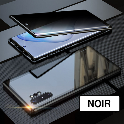Coque magnétique intégrale avec protection d’écran anti-espion pour Samsung