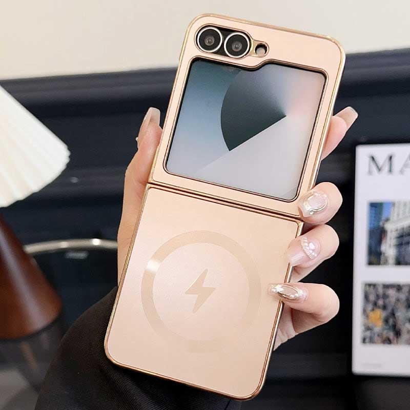 Coque magnétique givrée électrodéposée pour la série Samsung Flip