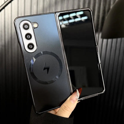 Coque magnétique givrée galvanisée pour Samsung Fold Series