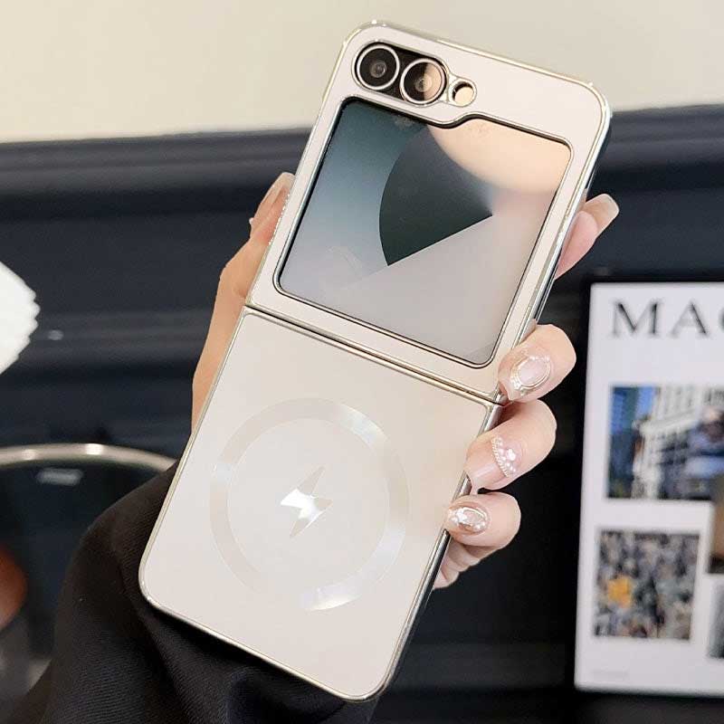 Coque magnétique givrée électrodéposée pour la série Samsung Flip