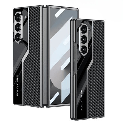 Étui en cuir laqué tissé pour Samsung Fold Series - ⚡ Compatible avec la recharge sans fil ⚡