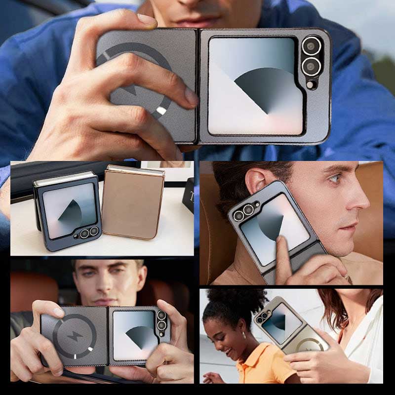 Coque magnétique givrée électrodéposée pour la série Samsung Flip