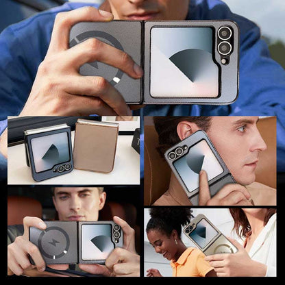 Coque magnétique givrée électrodéposée pour la série Samsung Flip