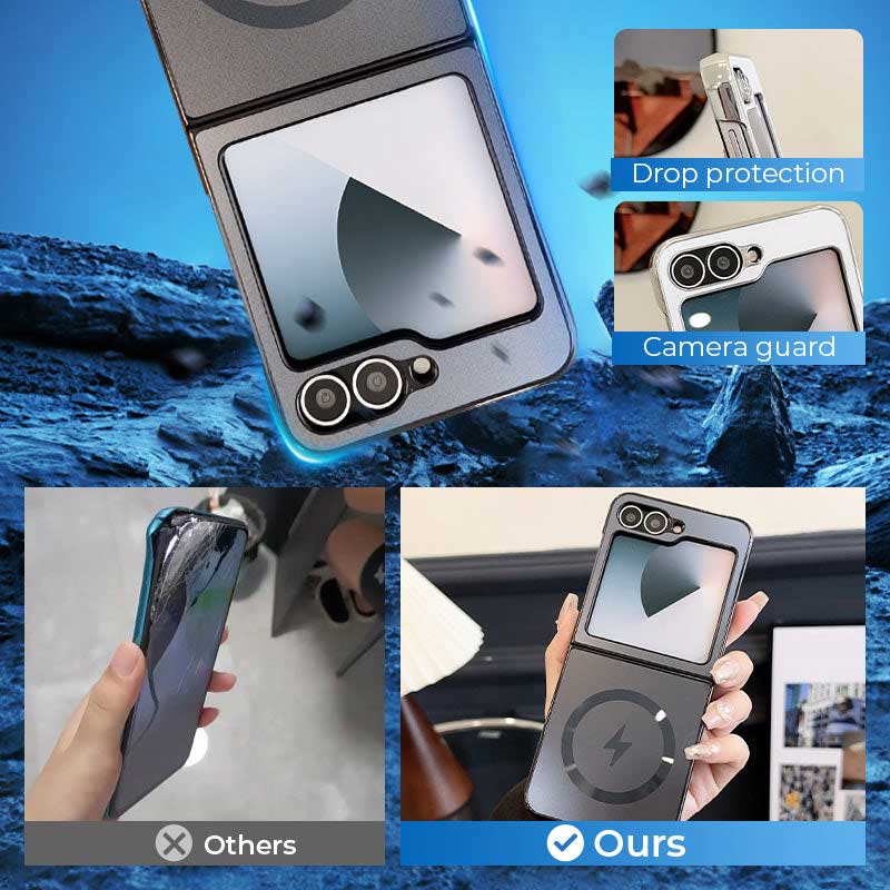 Coque magnétique givrée électrodéposée pour la série Samsung Flip