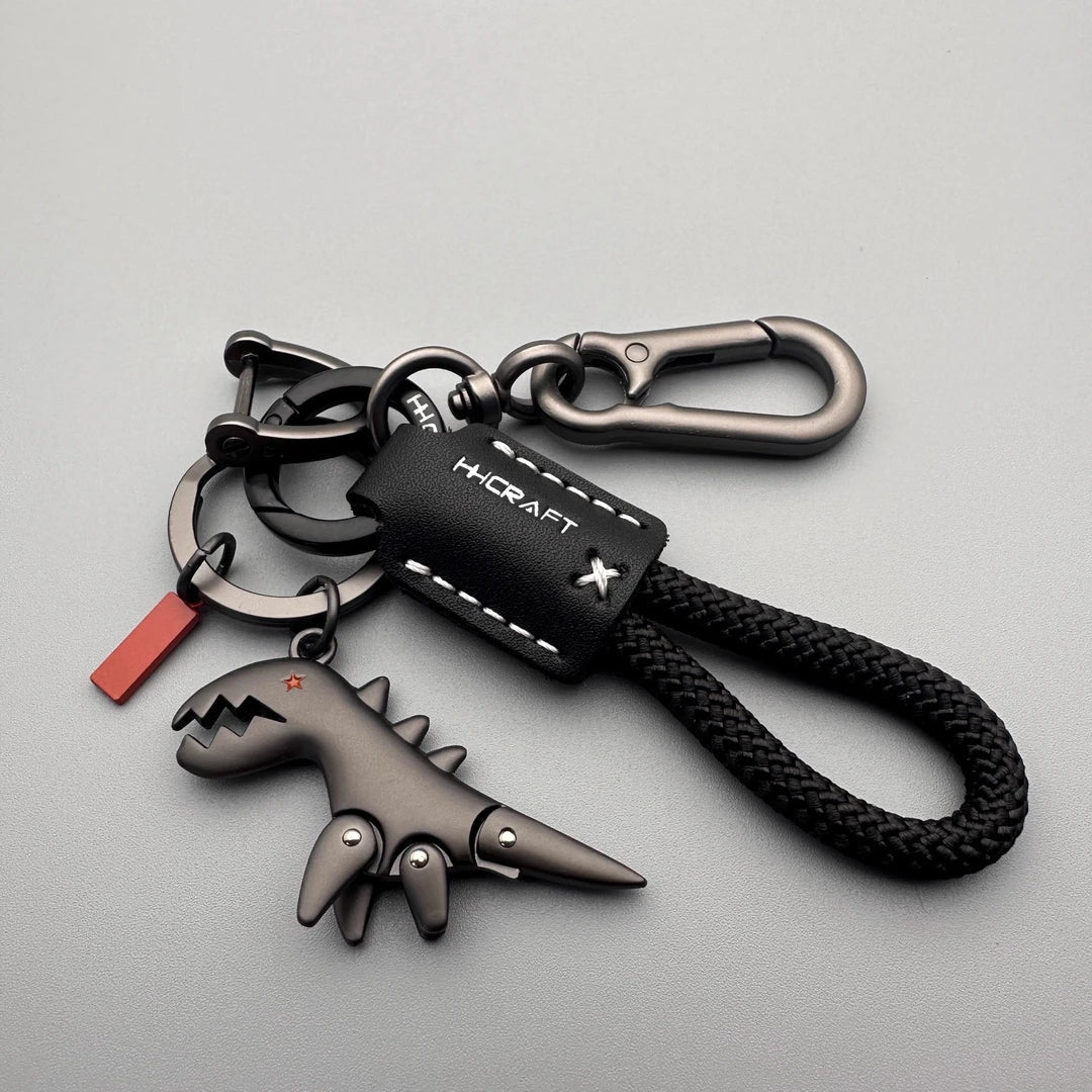 Breloque dinosaure en alliage d'aluminium assortie à un bracelet tissé à la main - 🔥Deuxième article à 50 % de réduction