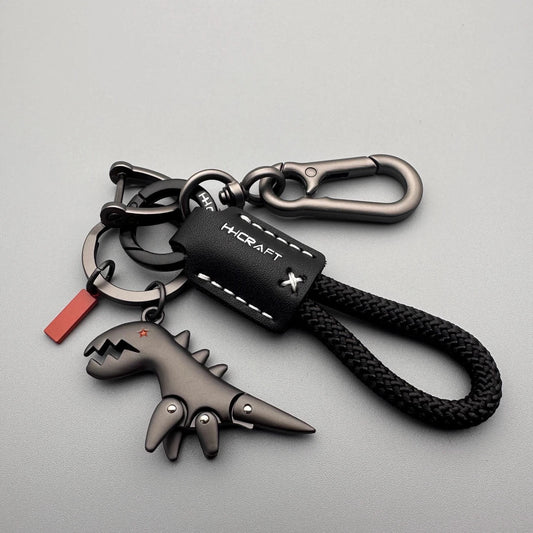 Breloque dinosaure en alliage d'aluminium assortie à un bracelet tissé à la main - 🔥Deuxième article à 50 % de réduction