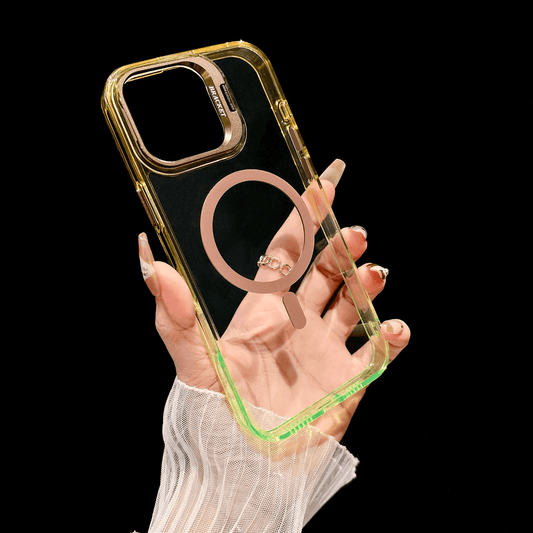 Protecteur d'écran avec cadre métallique et coque de téléphone minimaliste transparente pour iPhone