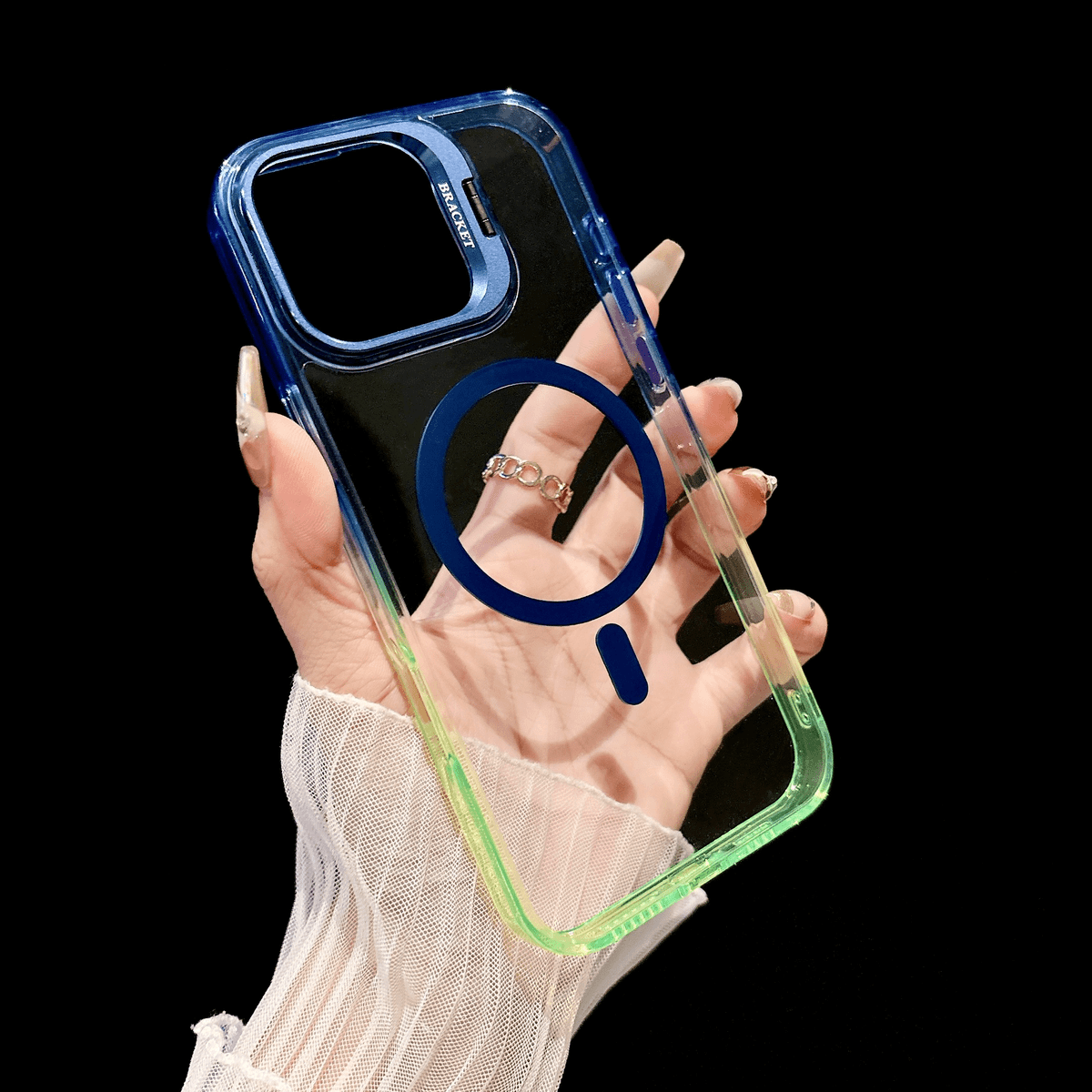 Protecteur d'écran avec cadre métallique et coque de téléphone minimaliste transparente pour iPhone