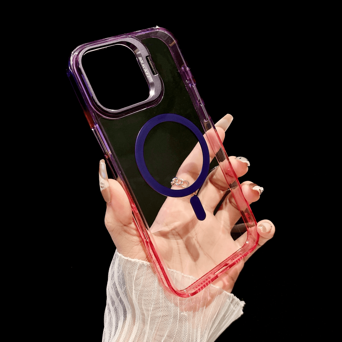 Protecteur d'écran avec cadre métallique et coque de téléphone minimaliste transparente pour iPhone
