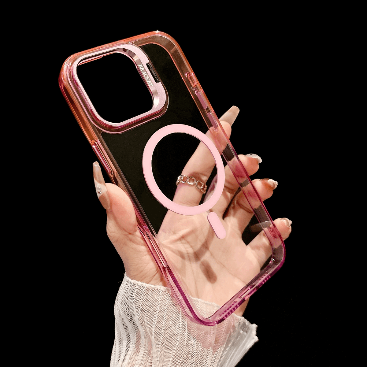 Protecteur d'écran avec cadre métallique et coque de téléphone minimaliste transparente pour iPhone