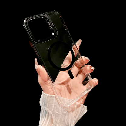 Protecteur d'écran avec cadre métallique et coque de téléphone minimaliste transparente pour iPhone