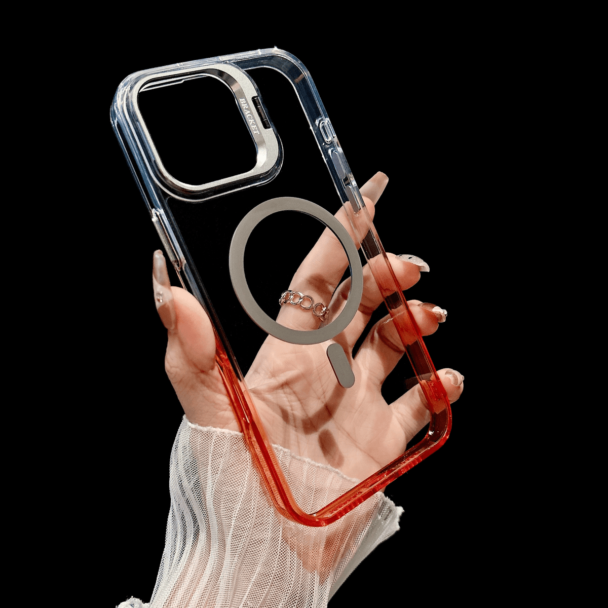 Protecteur d'écran avec cadre métallique et coque de téléphone minimaliste transparente pour iPhone