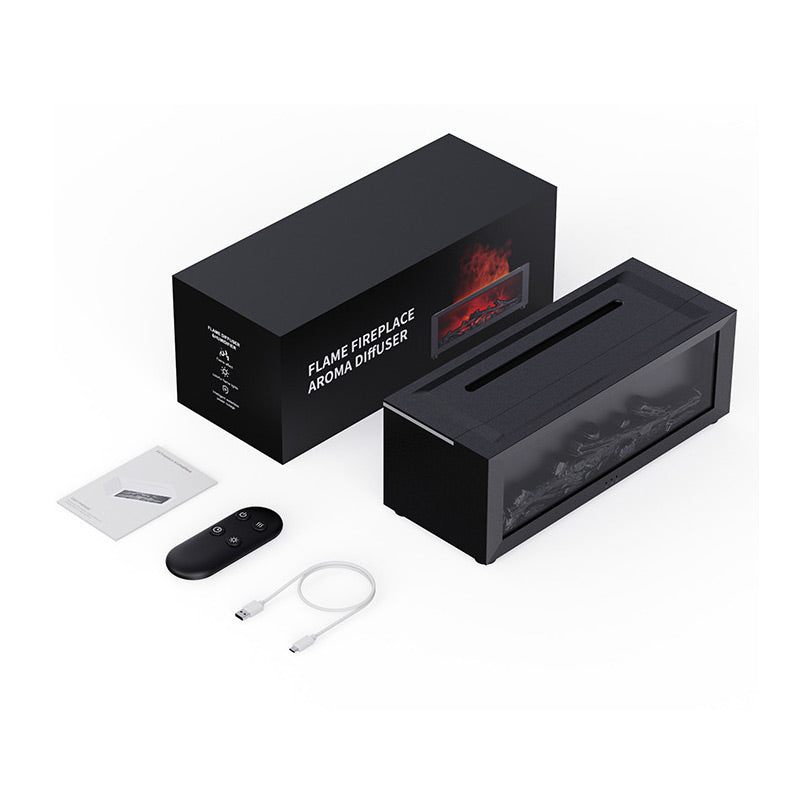 🔥 50% DE RÉDUCTION - DERNIER JOUR ! 💦 Diffuseur d'Humidité avec Flamme de Cheminée - 7 Couleurs LED et Télécommande, Ambiance Apaisante pour Maison/Bureau 🌙📦