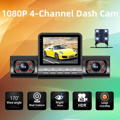 🚗Moyenne 77% off offres⌛Caméra embarquée 1080p 4 canaux avec vision nocturne