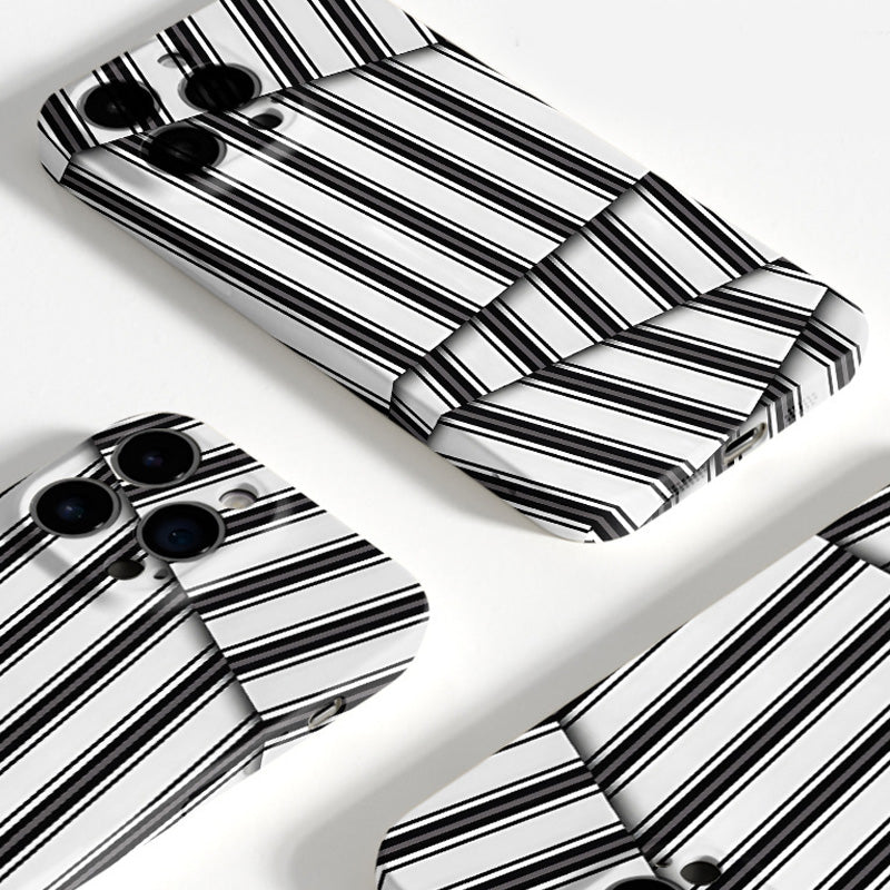 Étui créatif pour iPhone à rayures irrégulières et filigrane
