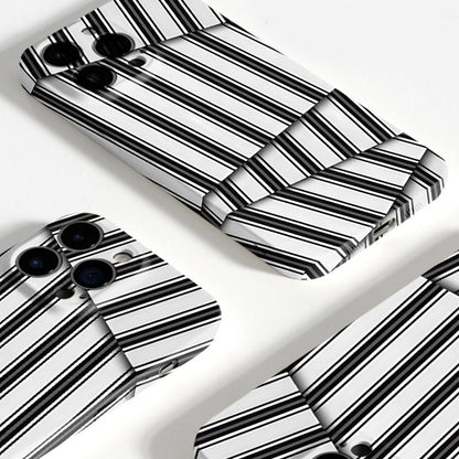 Étui créatif pour iPhone à rayures irrégulières et filigrane